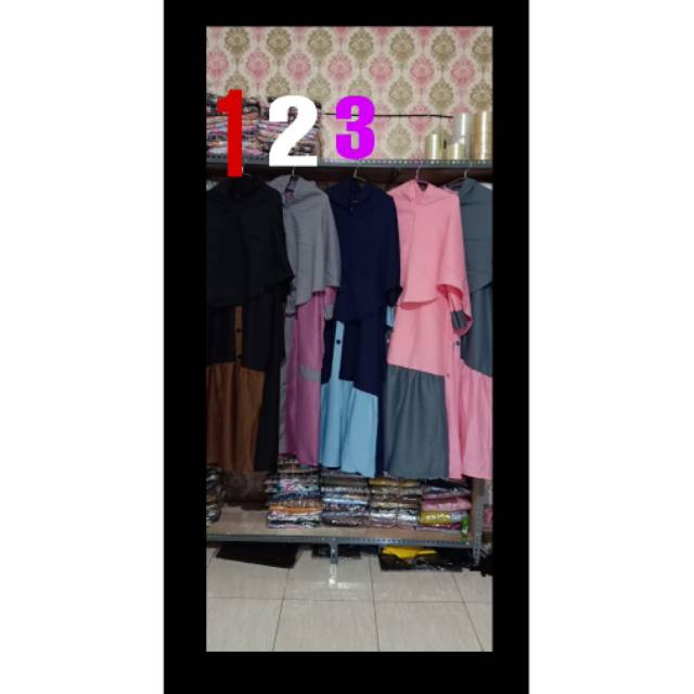 GAMIS POLOS MOSCREPE PREMIUM SET KHIMAR