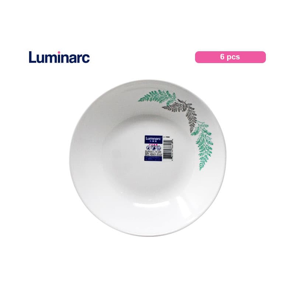 Luminarc Diwali Frost Green Soup Plate / 6 pcs
