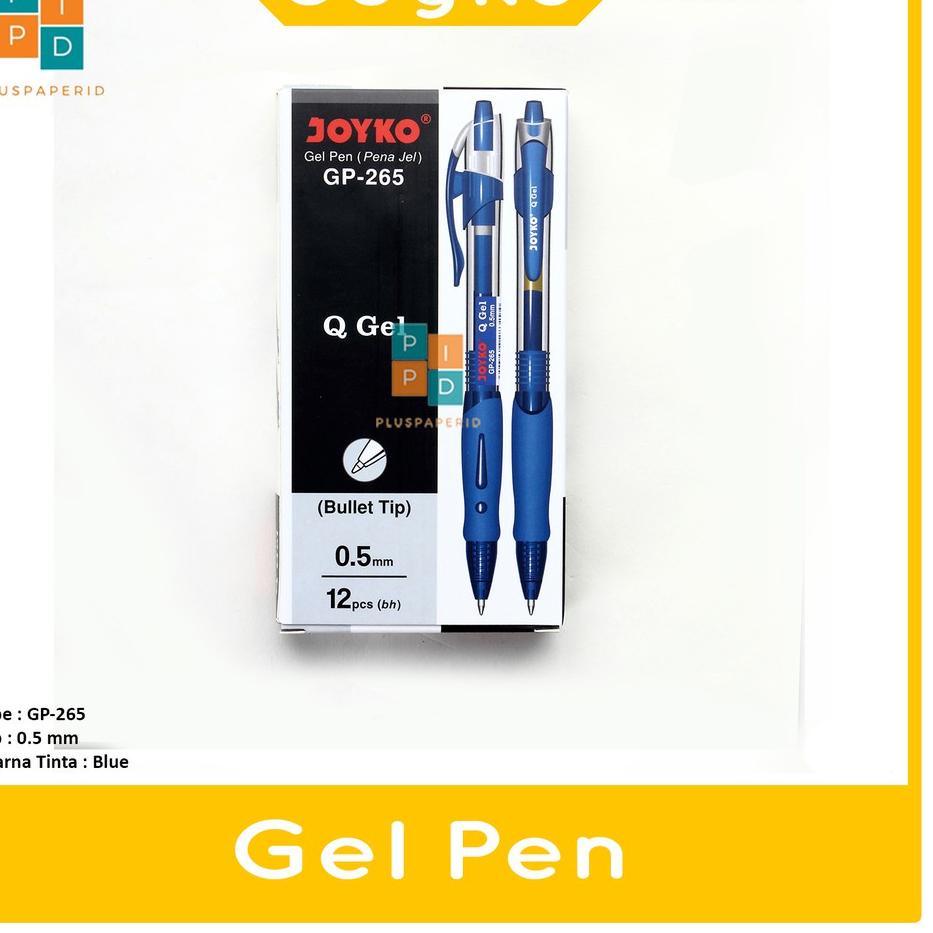 

[EA23Z) .,[ 1 Lusin ] Pulpen Gel Joyko GP-265 Q-Gel 0.5mm / Pulpen Joyko Q-Gel BIRU,!!