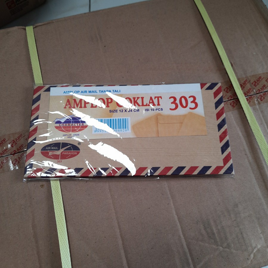 

Amplop Coklat Airmail Tanpa Tali 303 12x24cm - 1 Pack Isi 10 Lembar