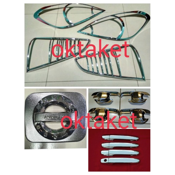 paket lengkap new innova 2008-2011 garnish depan belakang outer handle tank cover hitam chrome