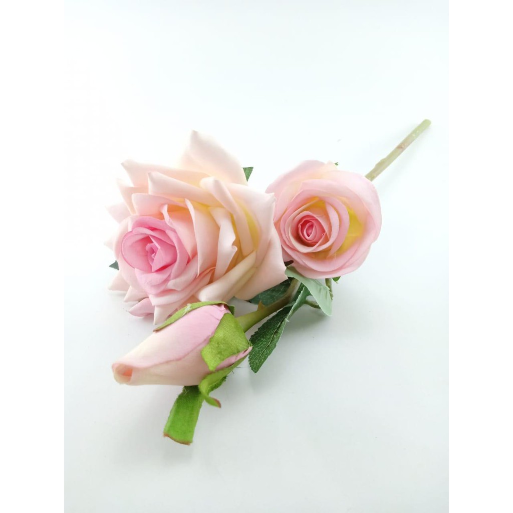 COD BUNGA MAWAR  BUNGA TANGKAI PLASTIK BUNGA ARTIFISIAL BUNGA PAJANGAN IMITASI  BUNGA HIASAN BT9034-PINK