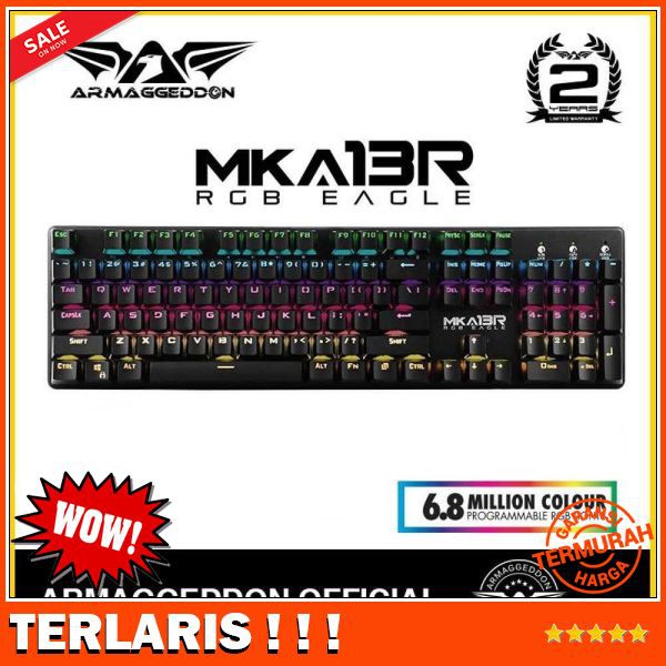 KEYBOARD GAMING ARMAGGEDDON MKA 13R RGB MECHANICAL BLUE SWITCHES