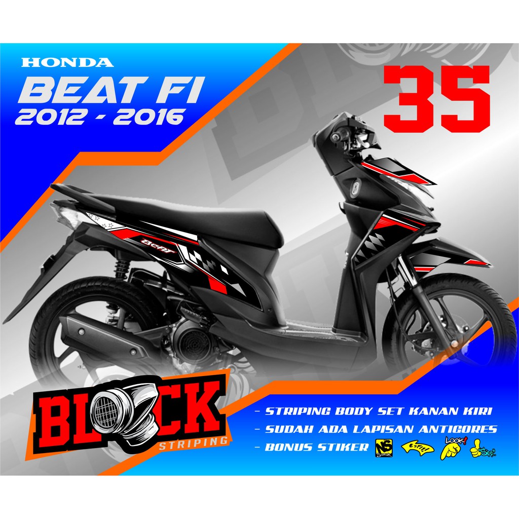Sticker Striping BEAT FI 2013 2014 2015 Lama Variasi Lis PETRONAS Motor Beat Fi Old