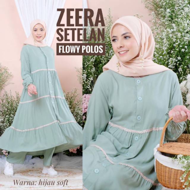Daster Arab SETELAN FLOWY POLOS by ZEERA