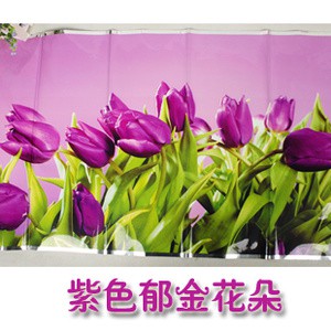 Stiker / Hiasan Dinding Dapur Anti-Minyak Motif Tulip Ungu