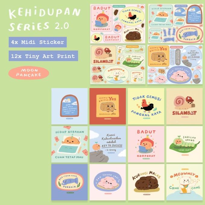 

(BISA COD) Moon Pancake - Kehidupan Series 2.0 Bundle Sticker + Art Print HEMAT Kode 1252