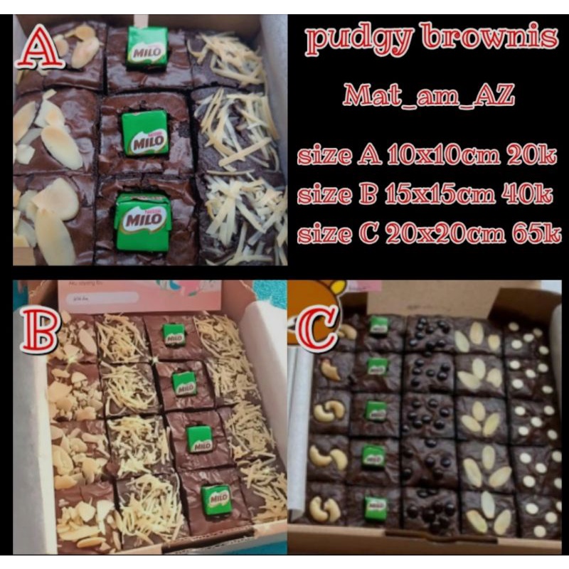 

brownis pudgy skat / brownis murah / kue brownis