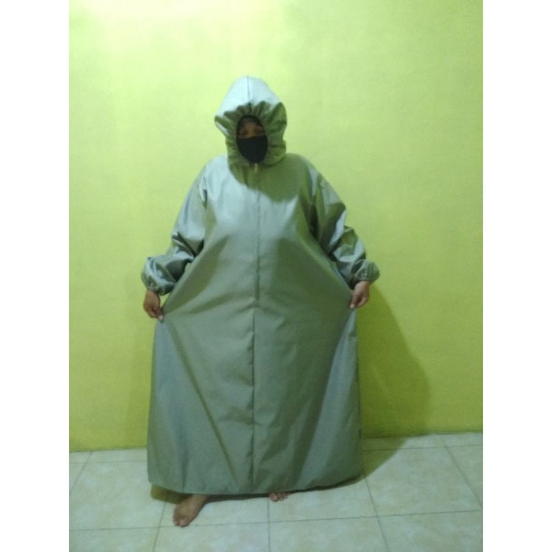 promo Baju APD fullcover bahan Taslan Milky hodie gamis Jumbo