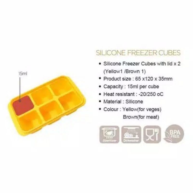 Mother's Corn Silicone Freezer Cubes isi 2 - Wadah Mpasi Silikon motherscorn