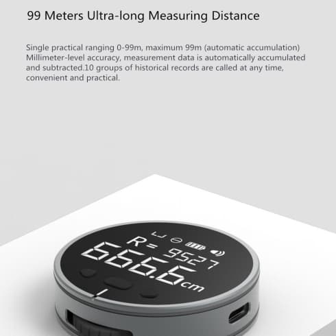 DUKA Small Q 8 in 1 Electric Ruler Meteran Elektrik Display LCD