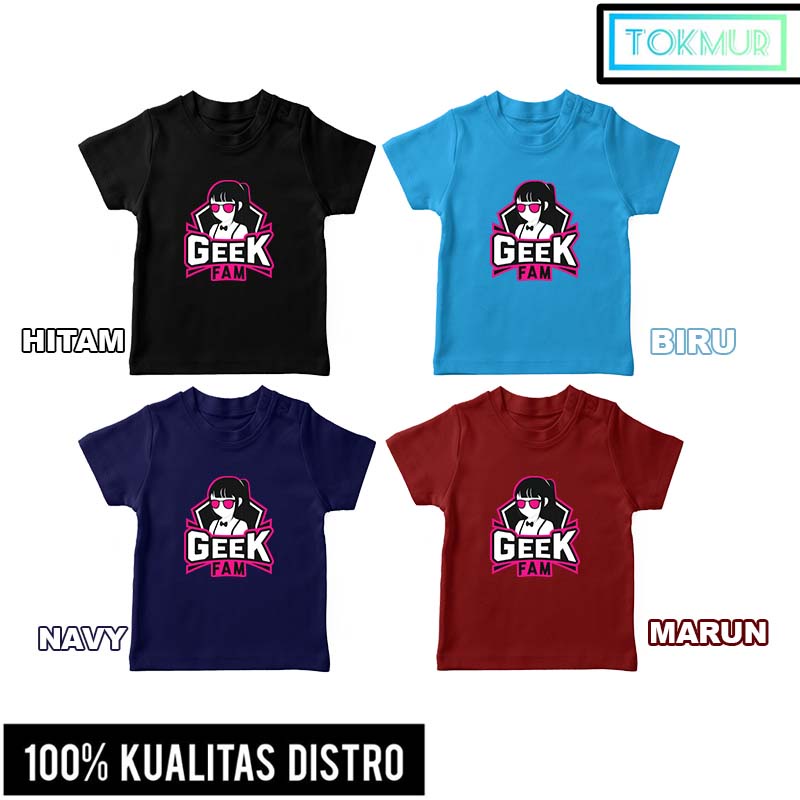 Baju Kaos Anak Team Geek Fam Girls Esports Game Pubg Mobile Keren Lengan Pendek Unisex Distro COD