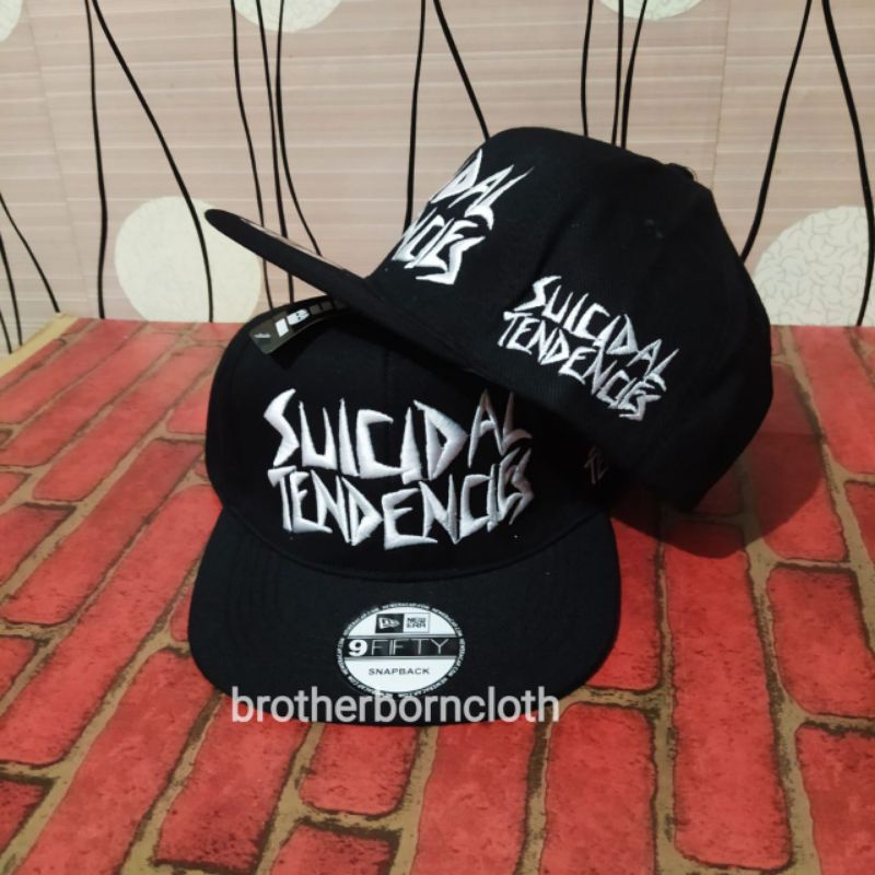 Topi Snapback metal distro pria Bordir Suicudal tendencis