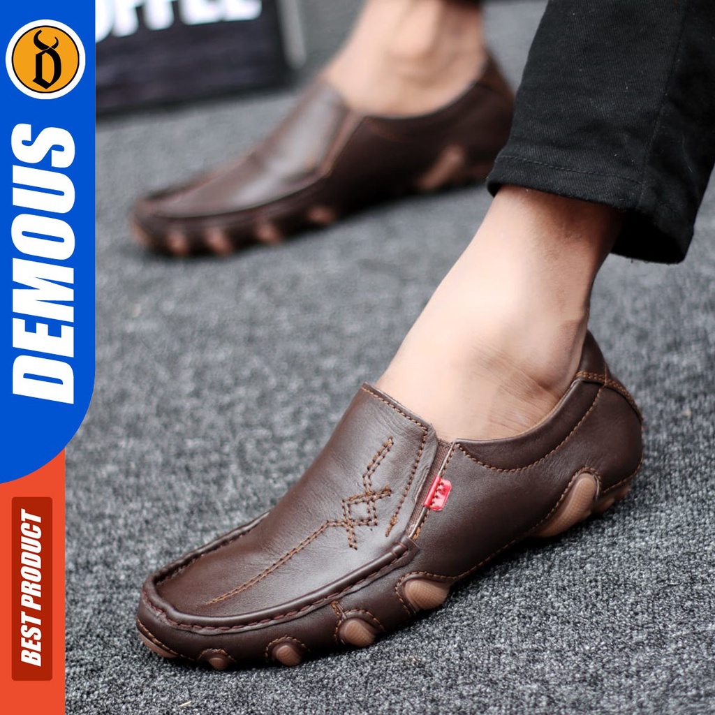DEMOUS Alen - Sepatu Formal Pantofel Kerja Pria Kulit Asli