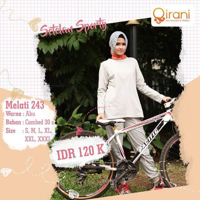 Setelan olahraga qirani melati 243 size s