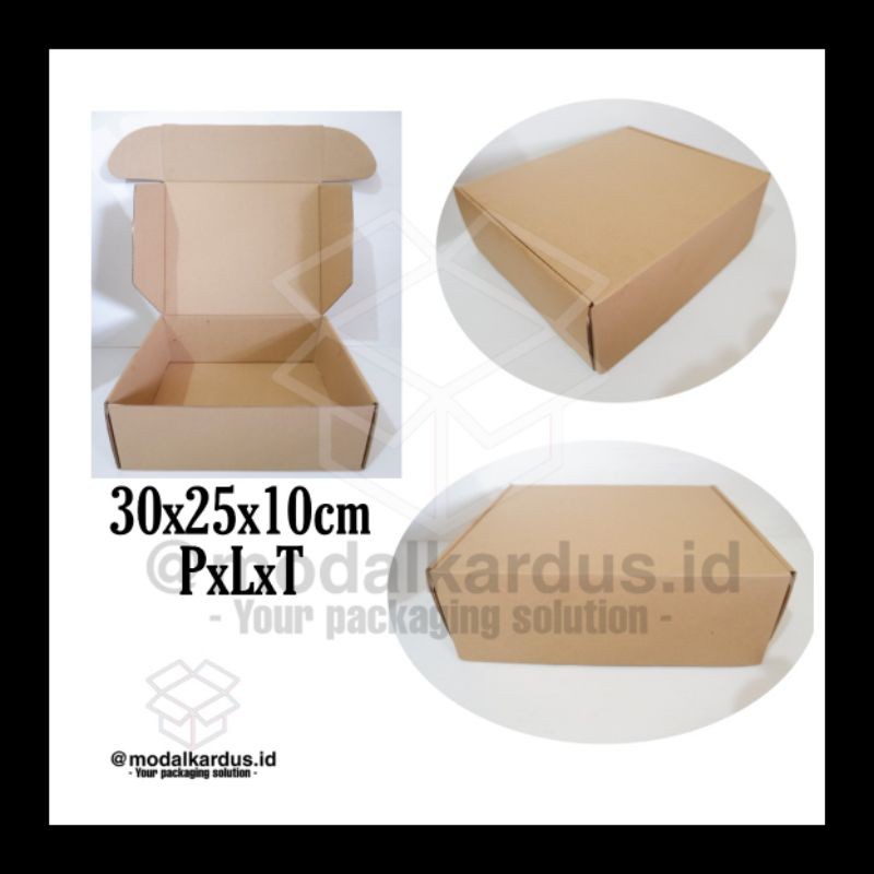 

Kardus Box Pizza Die Cut 30x25x10xm