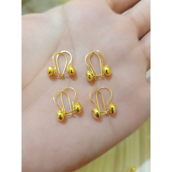 ANTING DESI PENTOL PERAK LAPIS MAS 24K