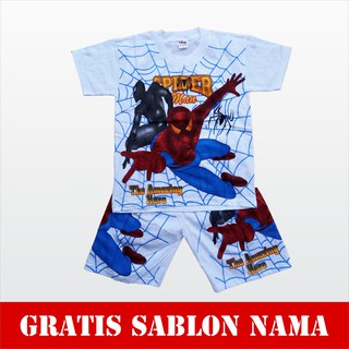  Baju  Anak  Setelan Spiderman Kaos  Anak  Laki Laki Perempuan 