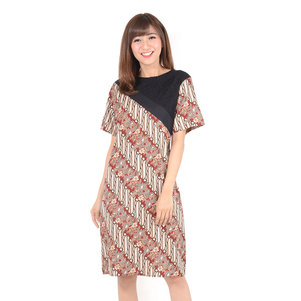 DRESS WANITA MOTIF BATIK ETNIK  ATASAN  WANITA BAJU  