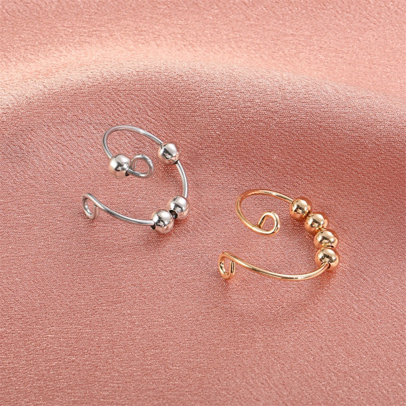 Cincin Model Terbuka Bahan Stainless Steel Dapat Disesuaikan Untuk Wanita