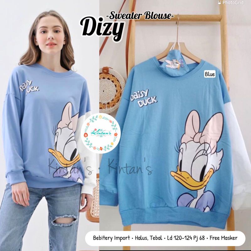 Dizy sweater blouse by kintans / Blouse sweater muslimah babytery halus