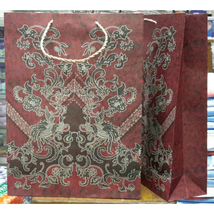 

BISA BAYAR DITEMPAT Paperbag / Tas kertas motif batik - Cokelat Tua TERLARIS
