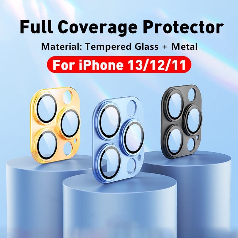 FULL COVERED RING KAMERA IPHONE 13 PROMAX 13 PRO 12 12 MINI 11 PRO PROMAX RING LENSA CAMERA METAL + GLASS