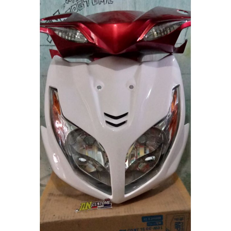 Tameng atau cover body depan beat fi custome mata 2 xeon plus batok xeon karbu