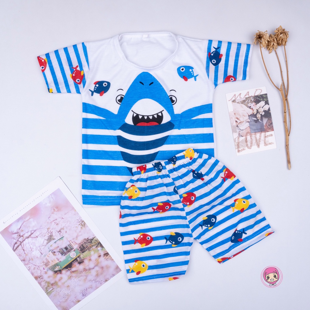 Setelan baju anak bayi murah set baju ank lucu baby shark baju anak harian murah meriah