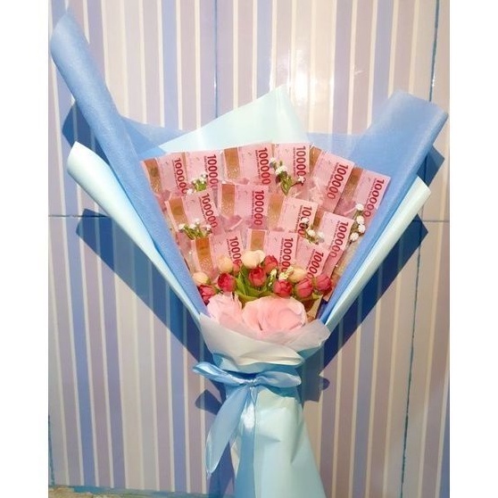 Bouquet Bunga Bouquet Uang Asli 100 rb