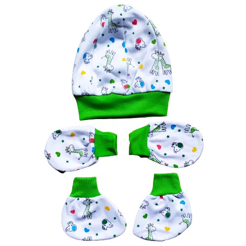 1 SET / 1 TOPI BAYI 1 PASANG SARUNG TANGAN BAYI DAN SARUNG KAKI / KAUS KAKI BAYI / TOPI BAYI MOTIF