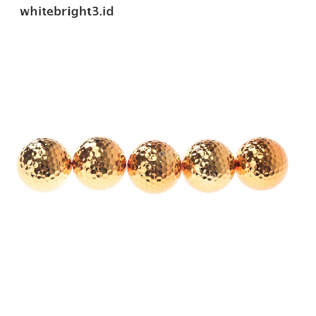 (whitebright3.id) 1pc Bola golf Warna Emas