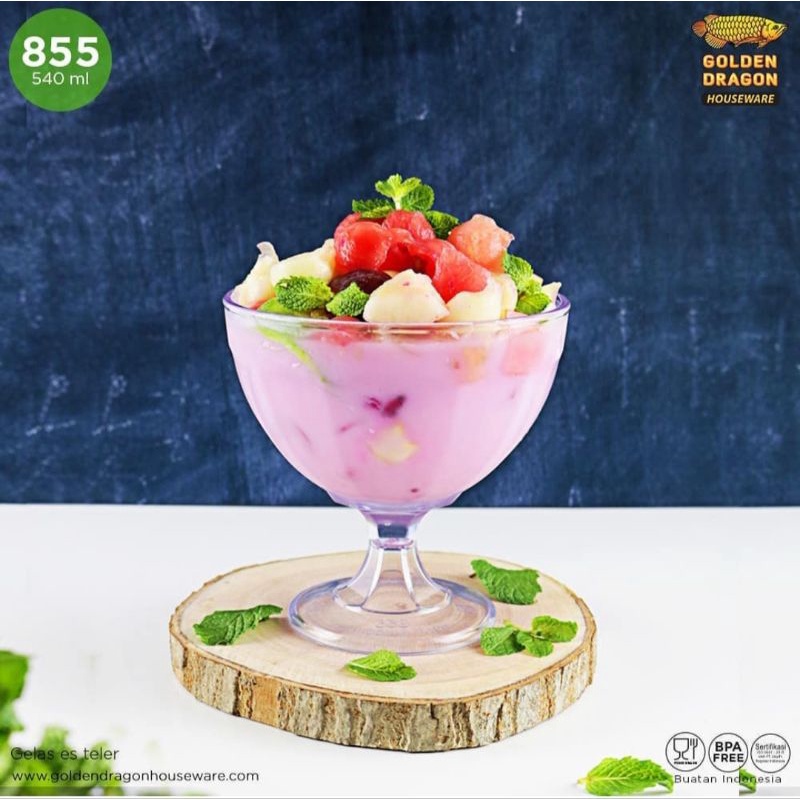 855 (6pcs) Gelas/Cangkir/Mug Melamin Es Teler 540ml Golden Dragon