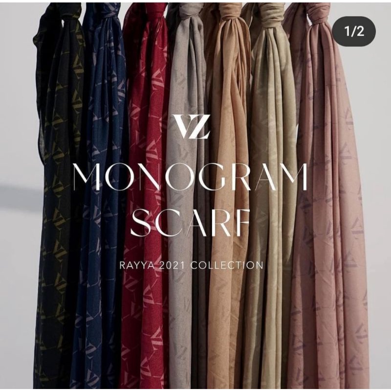 Vivi Zubedi Monogram Scarf Black