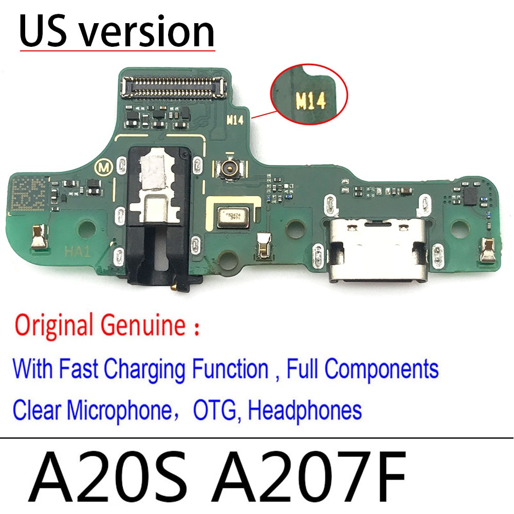 For Samsung A10 A20 A30 A40 A50 A70 A01 A11 A21 A31 A51 A71 A21s USB Charge Port Jack Dock Connector Charging Board Flex Cable-A20s Original M14