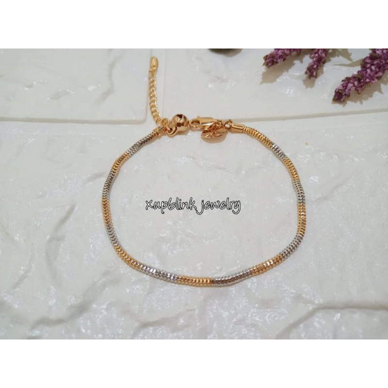 GELANG TANGAN MODEL SIMPLE DAN ELEGANT GELANG TANGAN MILANO WANITA LAPIS EMAS