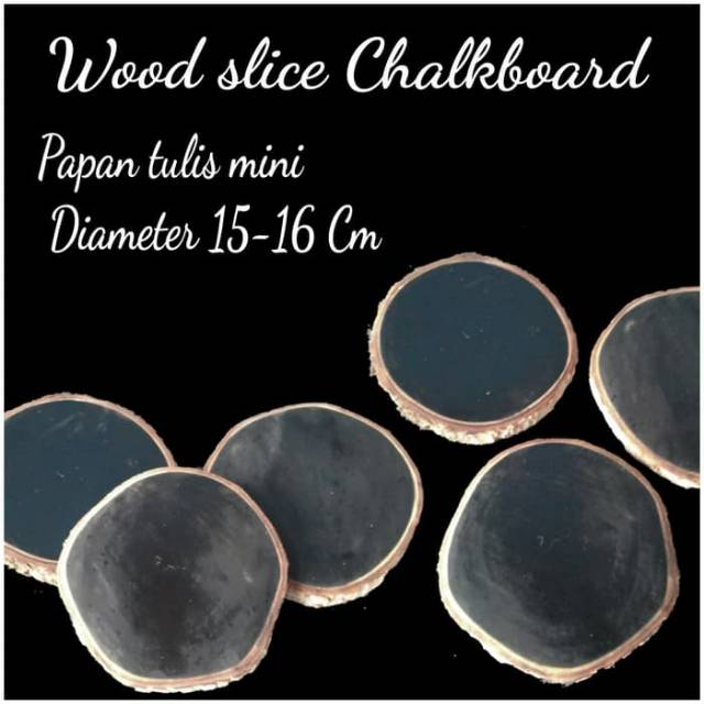 Tatakan kayu papan tulis mini Chalkboard 15-16 cm nomer rumah hiasan