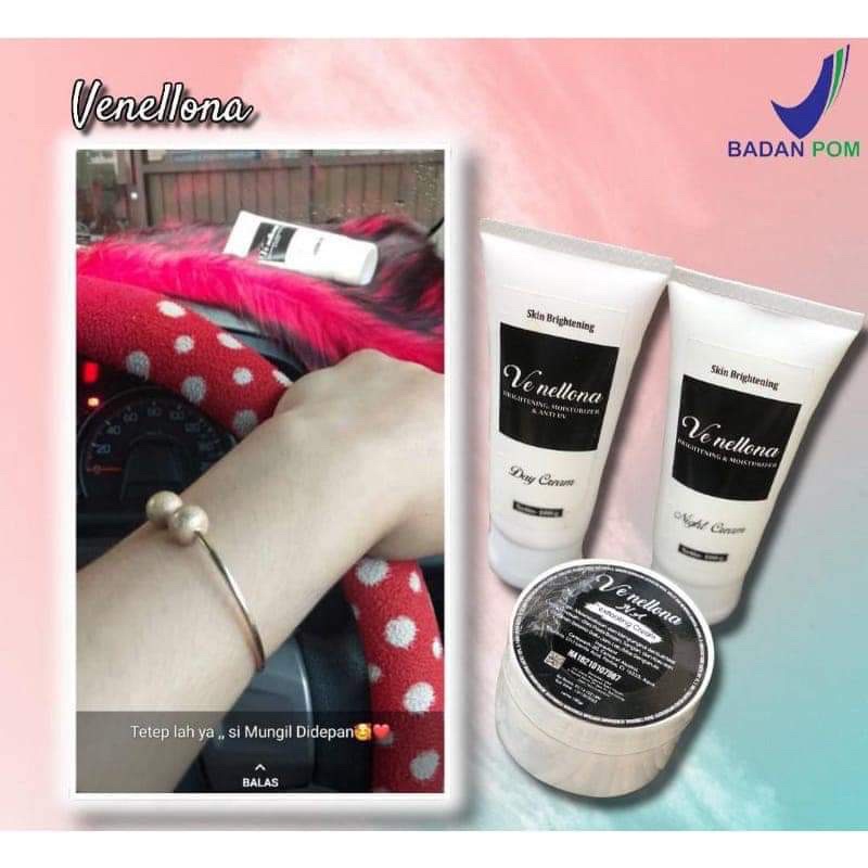 Ve nellona / Venellona Paket Lengkap Lotion Day Night Bleaching / Kemasan Baru / Hb Pemutih Badan Am