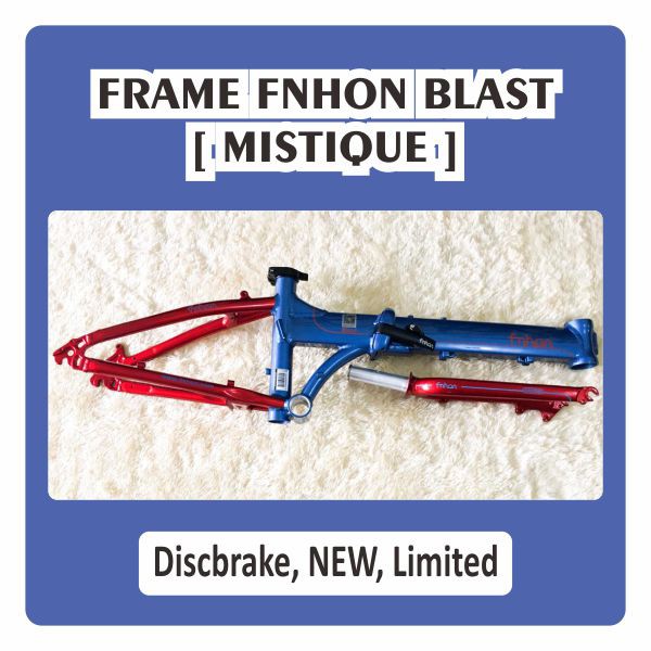 Frame Fnhon Blast Mystique Discbrake 20 inch Merah Biru Aluminium Folding Bike Seli Sepeda Lipat 406