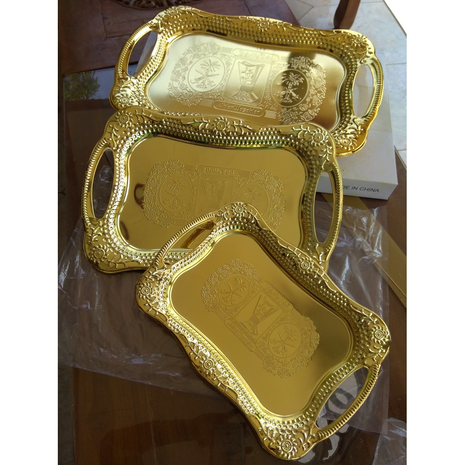 Nampan / Baki / Tray Motif Warna Gold