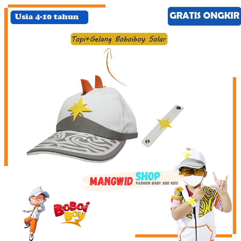 SETELAN TOPI + GELANG BOY BOBOIBOY SOLAR ANAK LAKI LAKI UMUR 4 , 5 , 6 , 7 , 8 , 9 , 10 TAHUN