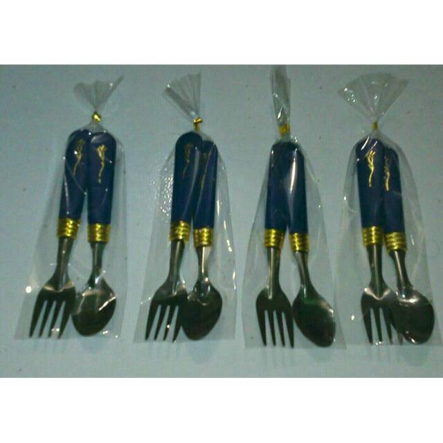 SOUVENER PERNIKAHAN SENDOK GARPU KECIL BUNGKUS PLASTIK / SOUVENIR SENDOK / SOUVENIR SENDOK GARPU
