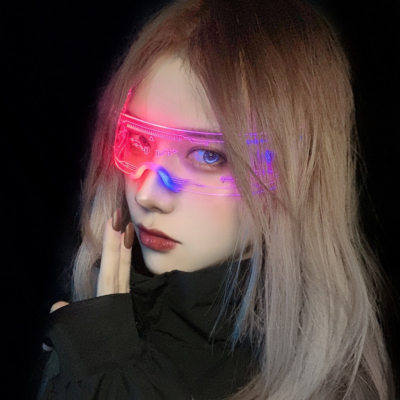 Colorful Luminous LED Glasses Accessories Technology Bungee Hip Hop Diablo