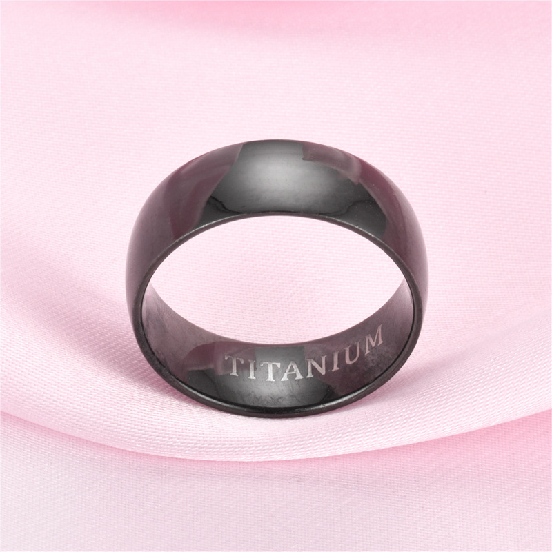 Cincin Bahan Titanium Steel Warna Hitam Matte Gaya Eropa Dan Amerika