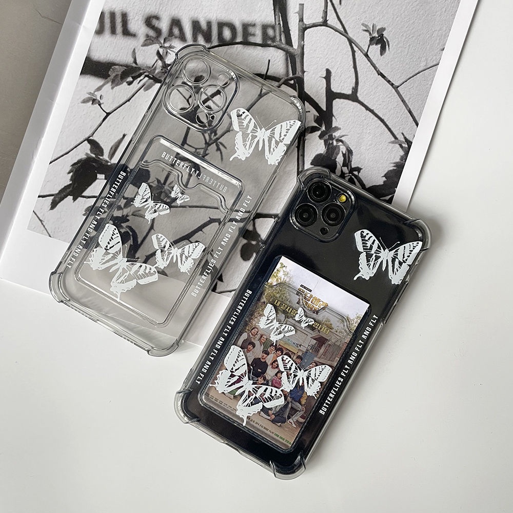Soft Case Silikon TPU Transparan Shockproof Motif Butterfly Untuk IPhone 13 12 Mini 11 10 Pro XS Max X XR 8 7 6 6S Plus SE 2020