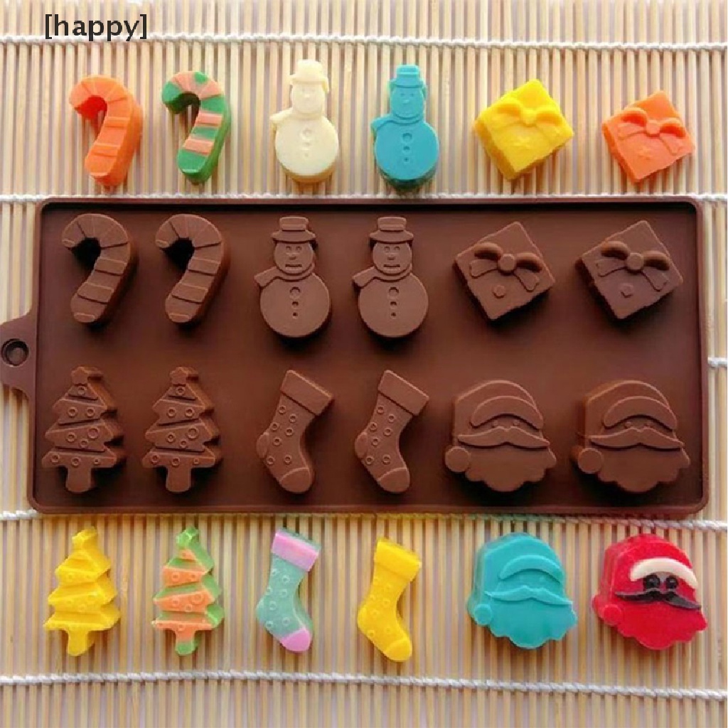 HA Christmas Silicone Gummy Chocolate Cookie Baking Ice Cube Tray Candy Jelly Mould ID