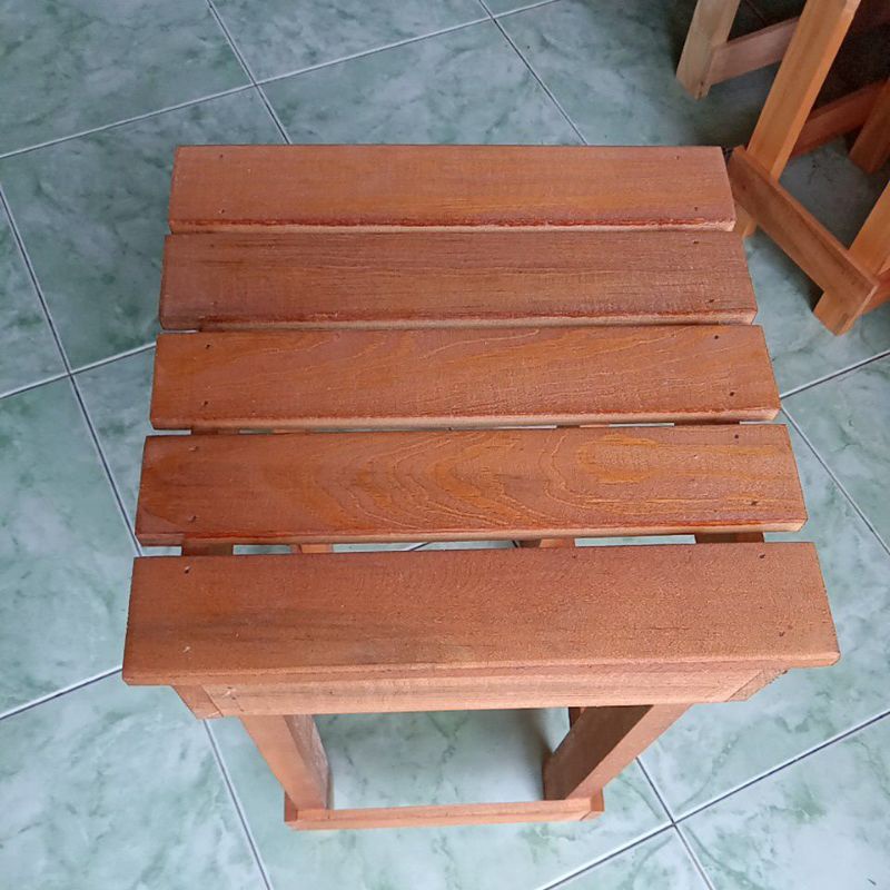 Kursi Kotak Pendek Kayu / Dingklik Mini Kayu / Dingklik Kotak / Kursi Kayu / Kursi Jongkok-Plitur Tua