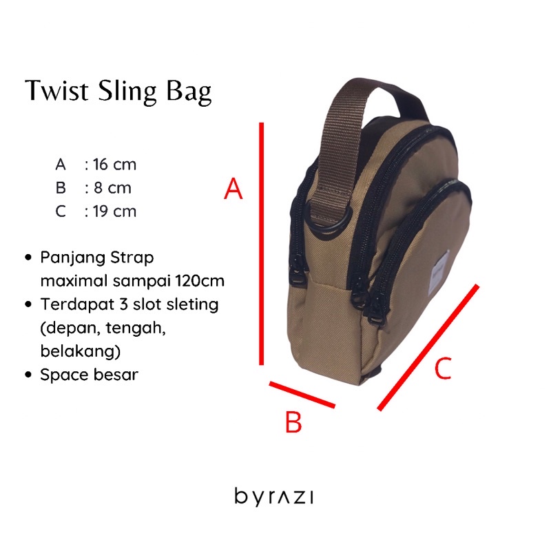 byrazi_ Tas slingbag Twist wanita,  Slingbag wanita, Tas selempang wanita