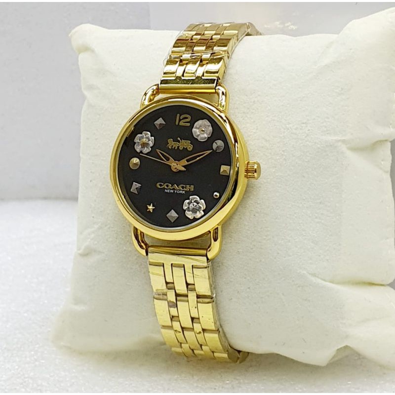 JAM TANGAN WANITA COACH 1409 FLOWER STAINLESS SEMI SUPER