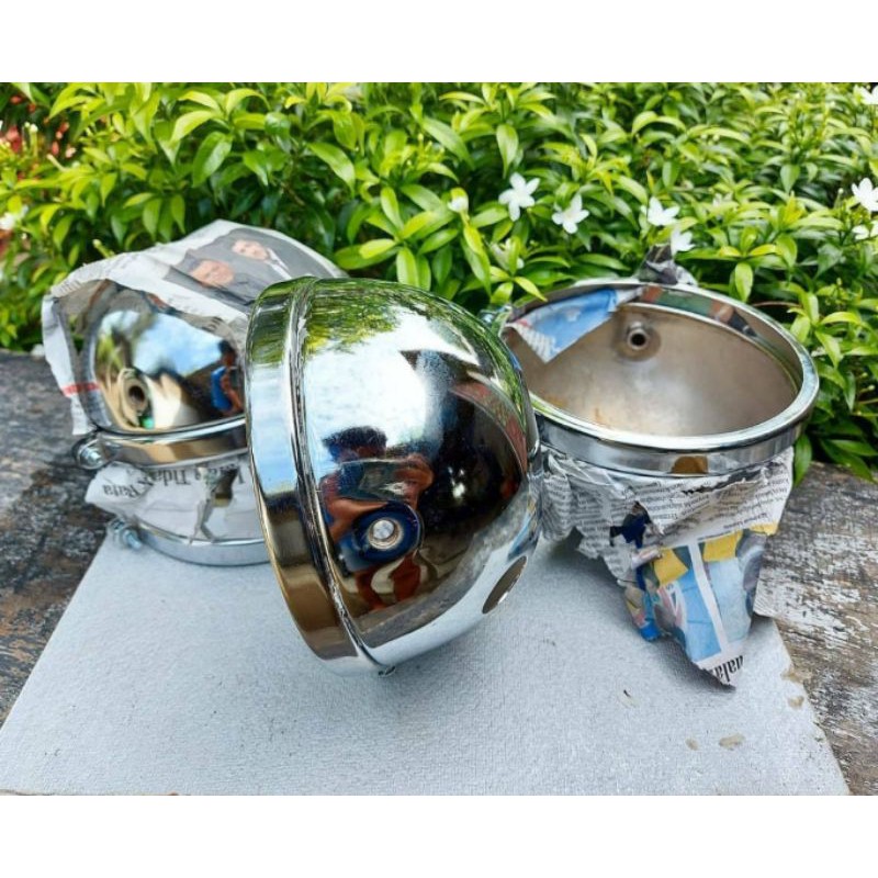 BATOK LAMPU L2G CHROME 5,75 INC PNP REFLEKTOR JUTE PESEK DEPO H4 DAYMAKER HD